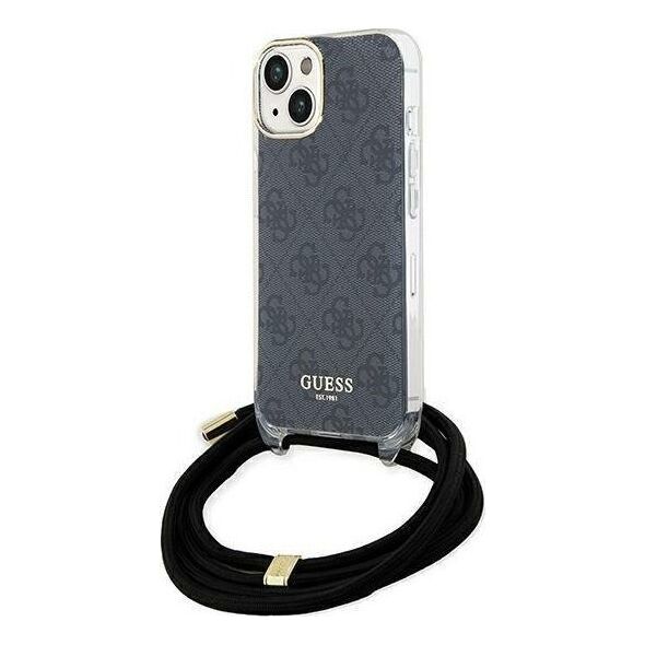 Guess Guess GUHCP15SHC4SEK iPhone 15 / 14 / 13 6.1" czarny/black hardcase Crossbody Cord 4G Print