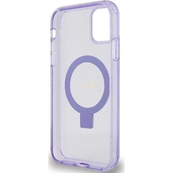 Guess Guess GUHMN61HRSGSU iPhone 11 / Xr 6.1" fioletowy/purple hardcase Ring Stand Script Glitter MagSafe