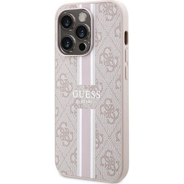Guess Guess GUHMP15XP4RPSP iPhone 15 Pro Max 6.7" różowy/pink hardcase 4G Printed Stripes MagSafe