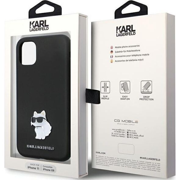 Karl Lagerfeld Karl Lagerfeld KLHCN61SMHCNPK iPhone 11 / Xr 6.1" czarny/black hardcase Silicone C Metal Pin