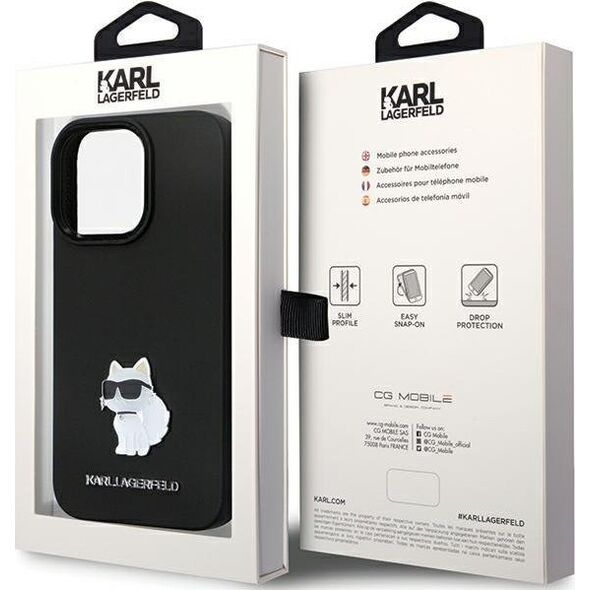 Karl Lagerfeld Karl Lagerfeld KLHCP13LSMHCNPK iPhone 13 Pro / 13 6.1" czarny/black hardcase Silicone C Metal Pin