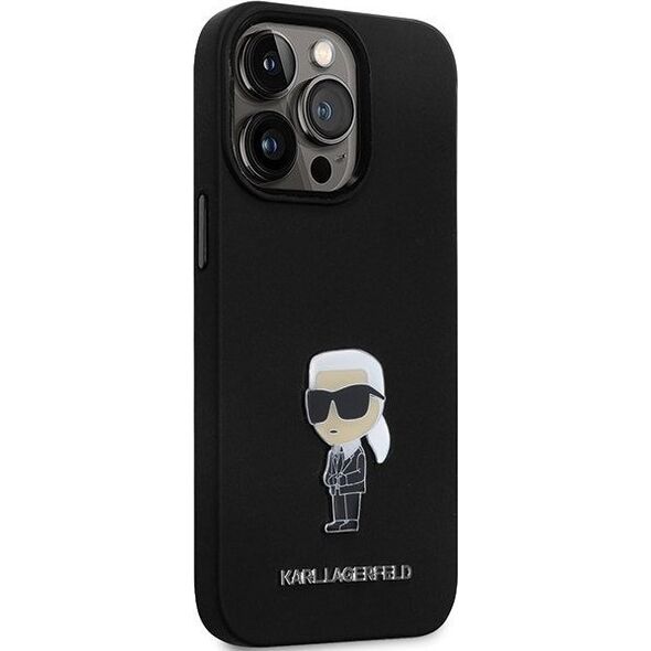 Karl Lagerfeld Karl Lagerfeld KLHCP13LSMHKNPK iPhone 13 Pro / 13 6.1" czarny/black Silicone Ikonik Metal Pin