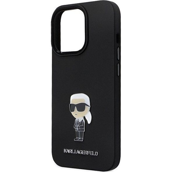 Karl Lagerfeld Karl Lagerfeld KLHCP14XSMHKNPK iPhone 14 Pro Max 6.7" czarny/black Silicone Ikonik Metal Pin