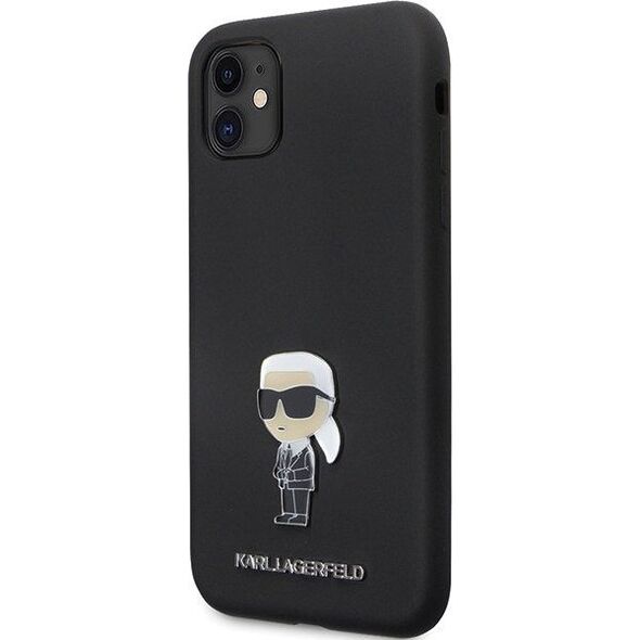 Karl Lagerfeld Karl Lagerfeld KLHCN61SMHKNPK iPhone 11 / Xr 6.1" czarny/black Silicone Ikonik Metal Pin
