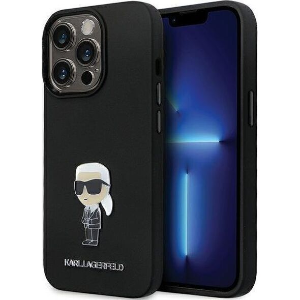 Karl Lagerfeld Karl Lagerfeld KLHCP13XSMHKNPK iPhone 13 Pro Max 6,7" czarny/black Silicone Ikonik Metal Pin