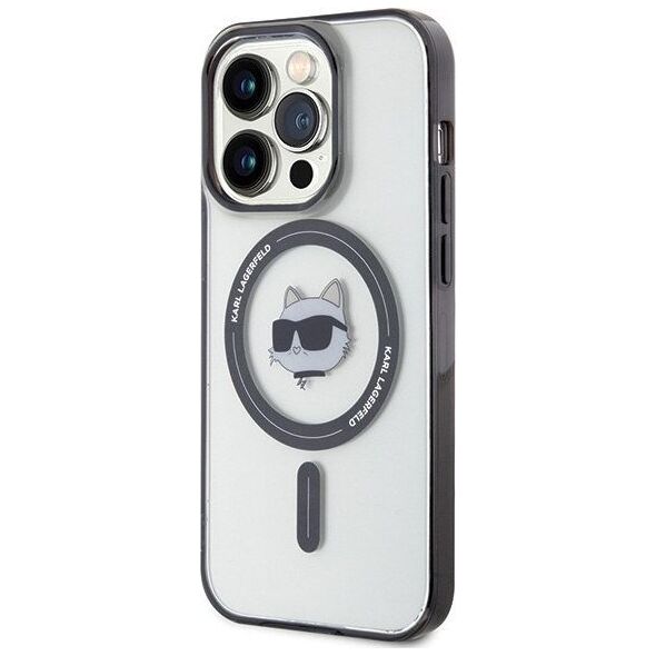 Karl Lagerfeld Karl Lagerfeld KLHMP15LHCHNOTK iPhone 15 Pro 6.1" transparent hardcase IML Choupette`s Head MagSafe