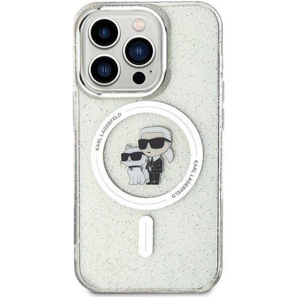 Karl Lagerfeld Karl Lagerfeld KLHMP15LHGKCNOT iPhone 15 Pro 6.1" transparent hardcase Karl&Choupette Glitter MagSafe