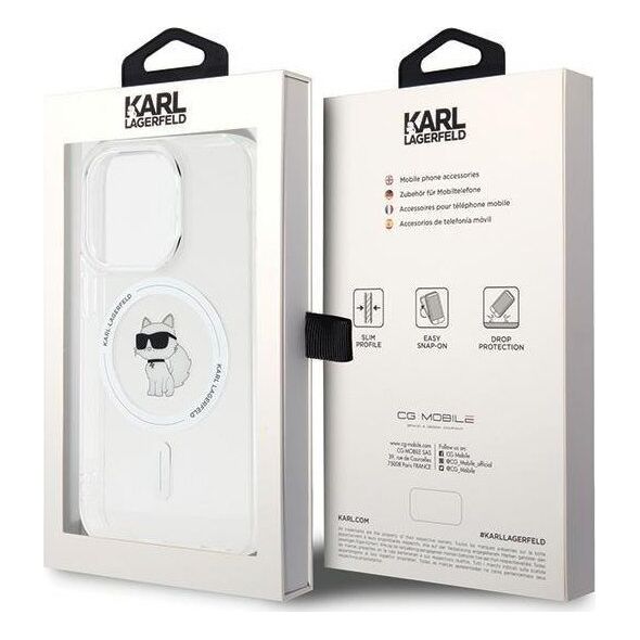 Karl Lagerfeld Karl Lagerfeld KLHMP15LHFCCNOT iPhone 15 Pro 6.1" transparent hardcase IML Choupette MagSafe