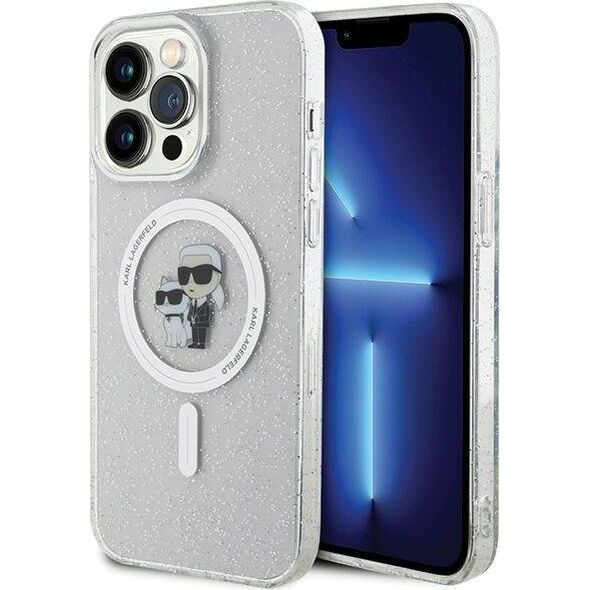 Karl Lagerfeld Karl Lagerfeld KLHMP15XHGKCNOT iPhone 15 Pro Max 6.7" transparent hardcase Karl&Choupette Glitter MagSafe