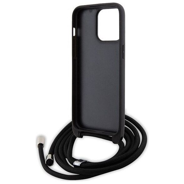 Karl Lagerfeld Karl Lagerfeld KLHCP15XSASKNPSK iPhone 15 Pro Max 6.7" hardcase czarny/black Crossbody Saffiano Monogram Metal Pin Karl & Choupe