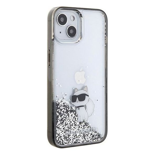 Karl Lagerfeld Karl Lagerfeld KLHCP15SLKCNSK iPhone 15 6.1" transparent hardcase Liquid Glitter Choupette