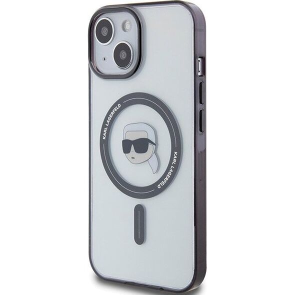 Karl Lagerfeld Karl Lagerfeld KLHMP15MHKHNOTK iPhone 15 Plus 6.7" transparent hardcase IML Karl`s Head MagSafe