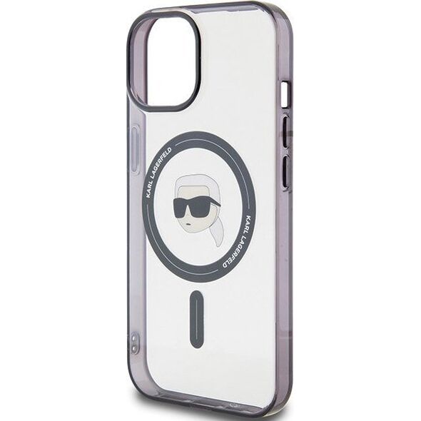 Karl Lagerfeld Karl Lagerfeld KLHMP15MHKHNOTK iPhone 15 Plus 6.7" transparent hardcase IML Karl`s Head MagSafe