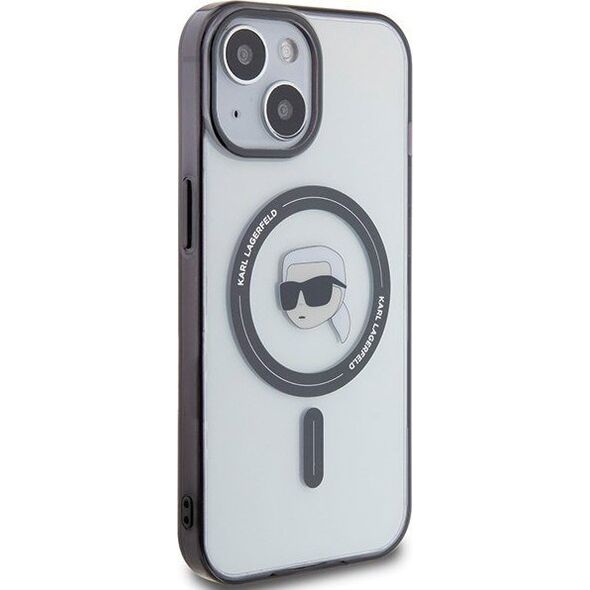 Karl Lagerfeld Karl Lagerfeld KLHMP15SHKHNOTK iPhone 15 6.1" transparent hardcase IML Karl`s Head MagSafe
