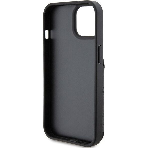 Karl Lagerfeld Karl Lagerfeld KLHCP15SSAKKNSCK iPhone 15 6.1" czarny/black hardcase Saffiano Cardslots and Stand Monogram Ikonik Patch