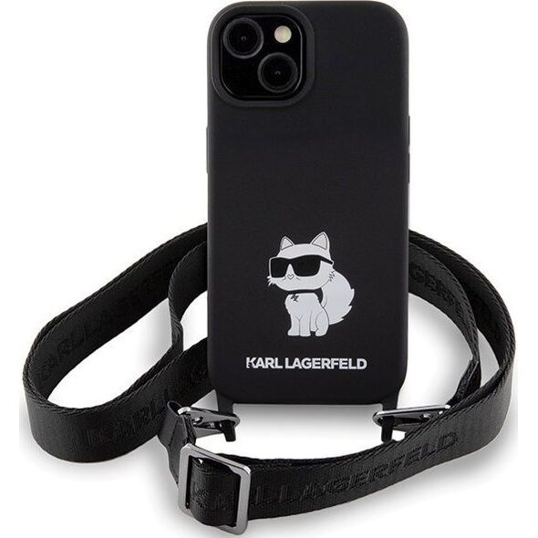 Karl Lagerfeld Karl Lagerfeld KLHCP15SSCBSCNK iPhone 15 6.1" hardcase czarny/black Crossbody Silicone Choupette
