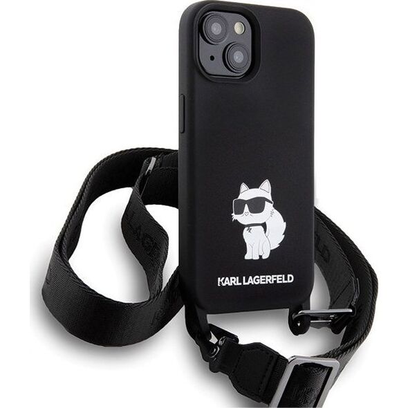 Karl Lagerfeld Karl Lagerfeld KLHCP15SSCBSCNK iPhone 15 6.1" hardcase czarny/black Crossbody Silicone Choupette