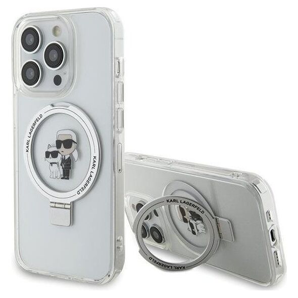 Karl Lagerfeld Karl Lagerfeld KLHMP14LHMRSKCH iPhone 14 Pro 6.1" bialy/white hardcase Ring Stand Karl&Choupettte MagSafe