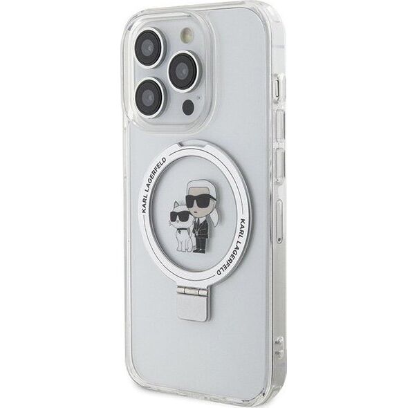 Karl Lagerfeld Karl Lagerfeld KLHMP14LHMRSKCH iPhone 14 Pro 6.1" bialy/white hardcase Ring Stand Karl&Choupettte MagSafe