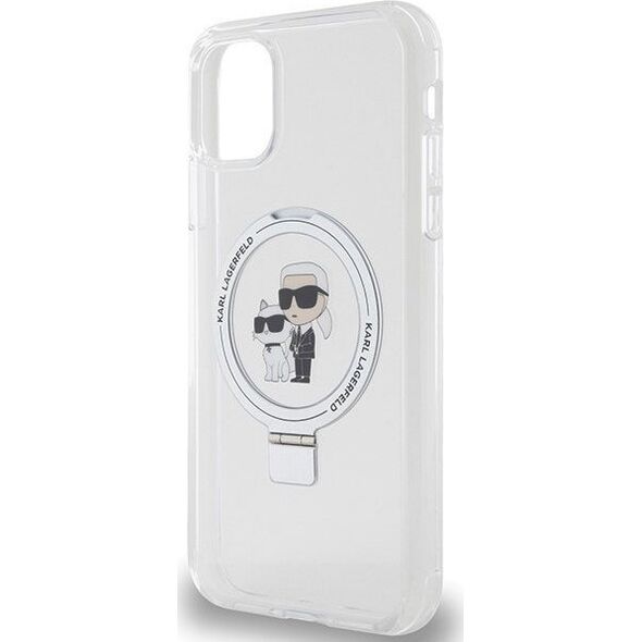 Karl Lagerfeld Karl Lagerfeld KLHMN61HMRSKCH iPhone 11 / Xr 6.1" bialy/white hardcase Ring Stand Karl&Choupettte MagSafe