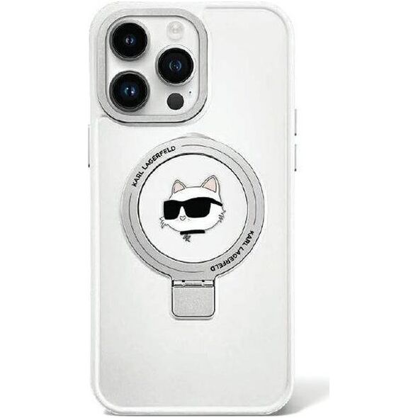 Karl Lagerfeld Karl Lagerfeld KLHMP15LHMRSCHH iPhone 15 Pro 6.1" biały/white hardcase Ring Stand Choupette Head MagSafe