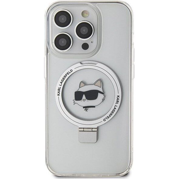Karl Lagerfeld Karl Lagerfeld KLHMP15LHMRSCHH iPhone 15 Pro 6.1" biały/white hardcase Ring Stand Choupette Head MagSafe