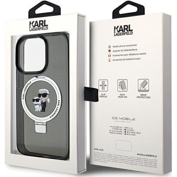 Karl Lagerfeld Karl Lagerfeld KLHMP13LHMRSKCK iPhone 13 Pro 6.1" czarny/black hardcase Ring Stand Karl&Choupettte MagSafe