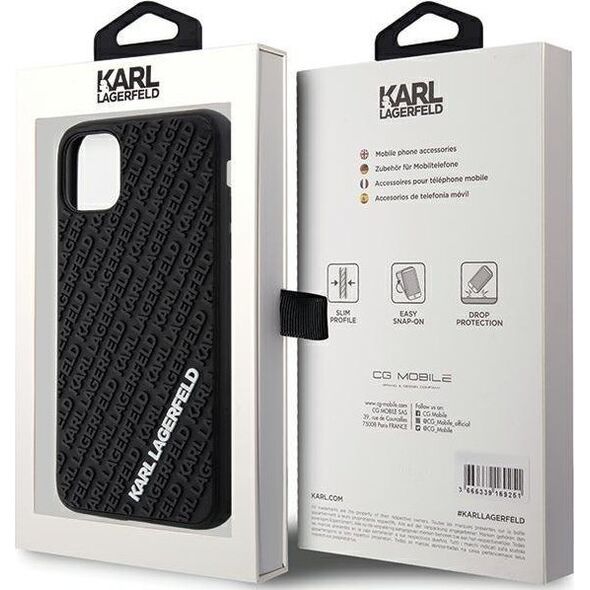 Karl Lagerfeld Karl Lagerfeld KLHCN613DMKRLK iPhone 11 / Xr 6.1" czarny/black hardcase 3D Rubber Multi Logo