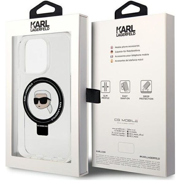 Karl Lagerfeld Karl Lagerfeld KLHMP15LHMRSKHH iPhone 15 Pro 6.1" biały/white hardcase Ring Stand Karl Head MagSafe