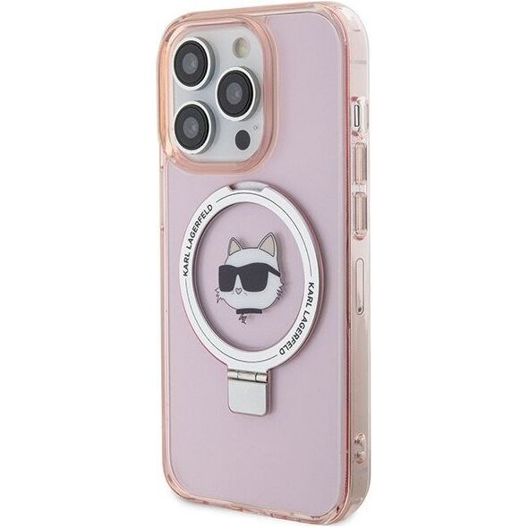 Karl Lagerfeld Karl Lagerfeld KLHMP15LHMRSCHP iPhone 15 Pro 6.1" różowy/pink hardcase Ring Stand Choupette Head MagSafe