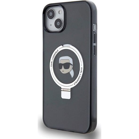 Karl Lagerfeld Karl Lagerfeld KLHMP15SHMRSKHK iPhone 15 6.1" czarny/black hardcase Ring Stand Karl Head MagSafe