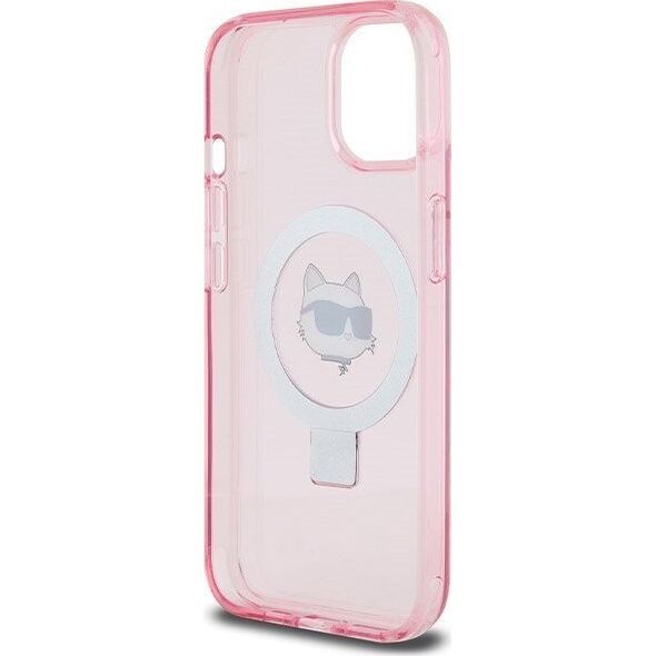 Karl Lagerfeld Karl Lagerfeld KLHMP15SHMRSCHP iPhone 15 6.1" różowy/pink hardcase Ring Stand Choupette Head MagSafe
