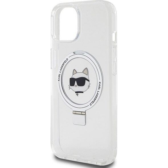 Karl Lagerfeld Karl Lagerfeld KLHMP15SHMRSCHH iPhone 15 6.1" biały/white hardcase Ring Stand Choupette Head MagSafe