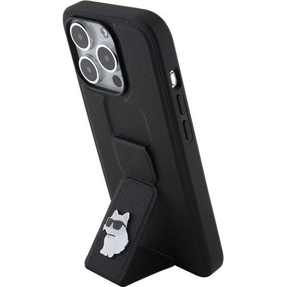 Karl Lagerfeld Karl Lagerfeld KLHCP15LGSACHPK iPhone 15 Pro 6.1" czarny/black hardcase Gripstand Saffiano Choupette Pins