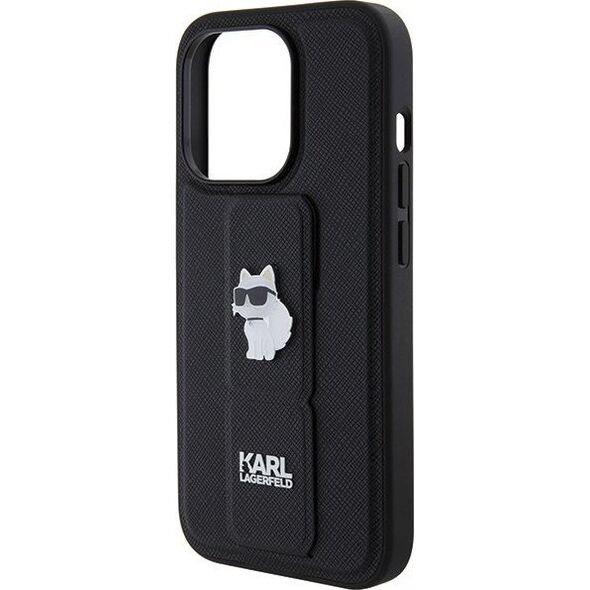 Karl Lagerfeld Karl Lagerfeld KLHCP15LGSACHPK iPhone 15 Pro 6.1" czarny/black hardcase Gripstand Saffiano Choupette Pins