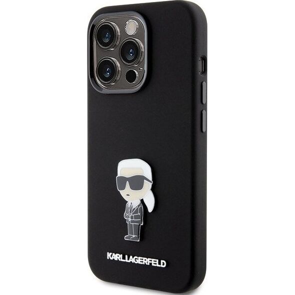 Karl Lagerfeld Karl Lagerfeld KLHCP15LSMHKNPK iPhone 15 Pro 6.1" czarny/black Silicone Ikonik Metal Pin