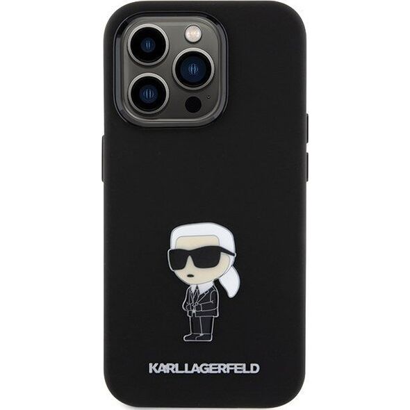 Karl Lagerfeld Karl Lagerfeld KLHCP15LSMHKNPK iPhone 15 Pro 6.1" czarny/black Silicone Ikonik Metal Pin