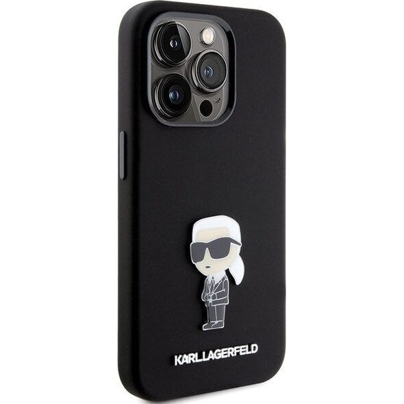 Karl Lagerfeld Karl Lagerfeld KLHCP15LSMHKNPK iPhone 15 Pro 6.1" czarny/black Silicone Ikonik Metal Pin