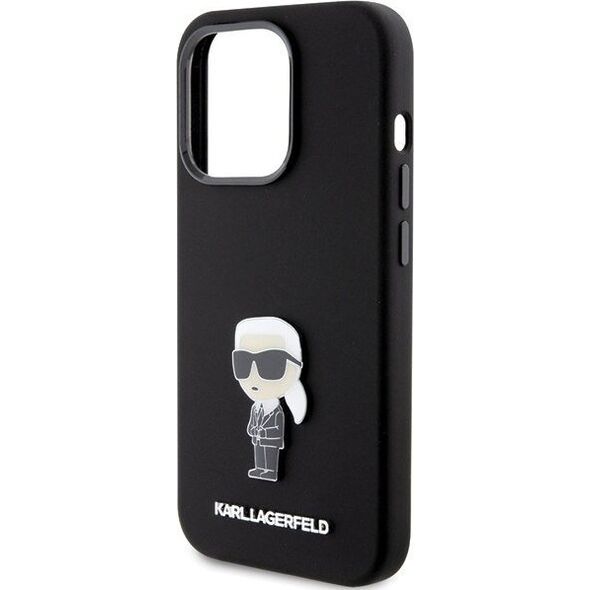Karl Lagerfeld Karl Lagerfeld KLHCP15LSMHKNPK iPhone 15 Pro 6.1" czarny/black Silicone Ikonik Metal Pin