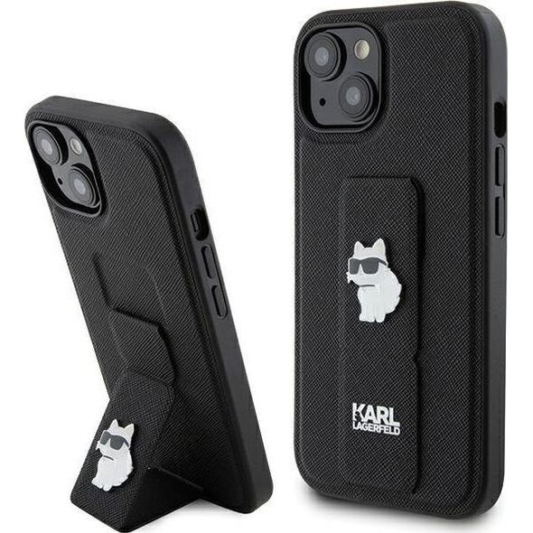 Karl Lagerfeld Karl Lagerfeld KLHCP15MGSACHPK iPhone 15 Plus 6.7" czarny/black hardcase Gripstand Saffiano Choupette Pins