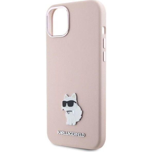 Karl Lagerfeld Karl Lagerfeld KLHCP15MSMHCNPP iPhone 15 Plus 6.7" różowy/pink Silicone Choupette Metal Pin