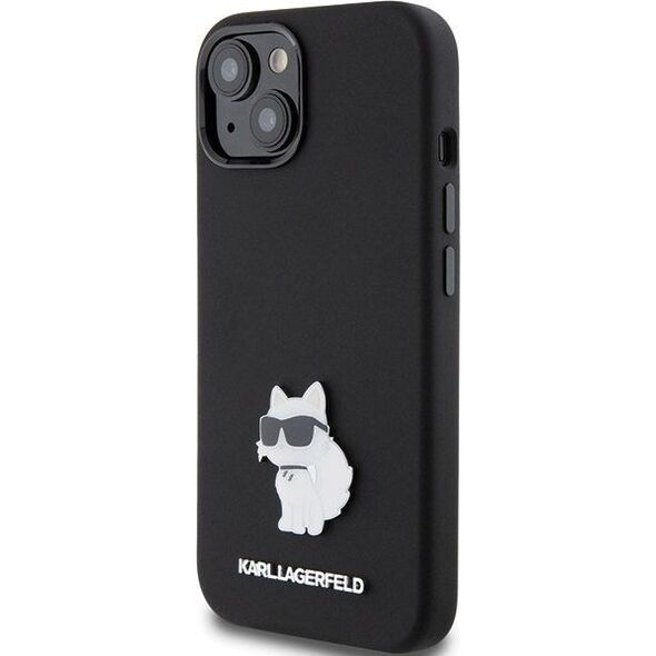 Karl Lagerfeld Karl Lagerfeld KLHCP15MSMHCNPK iPhone 15 Plus 6.7" czarny/black Silicone Choupette Metal Pin