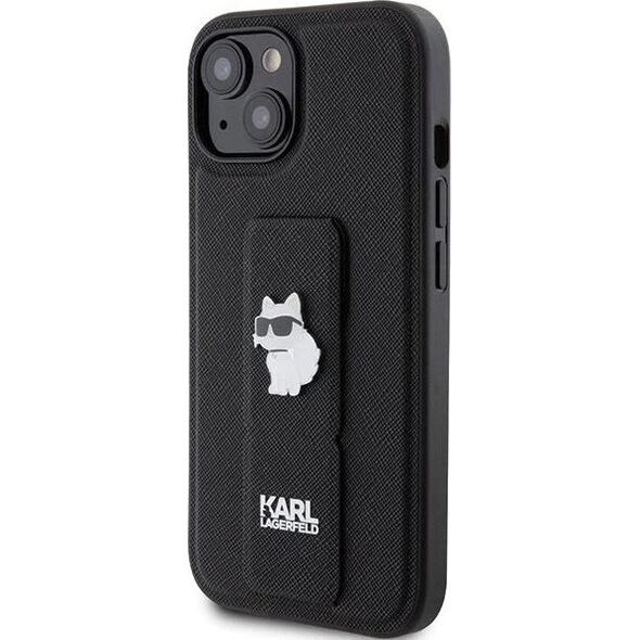 Karl Lagerfeld Karl Lagerfeld KLHCP15SGSACHPK iPhone 15 6.1" czarny/black hardcase Gripstand Saffiano Choupette Pins