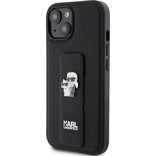 Karl Lagerfeld Karl Lagerfeld KLHCP15MGSAKCPK iPhone 15 Plus 6.7" czarny/black hardcase Gripstand Saffiano Karl&Choupette Pins