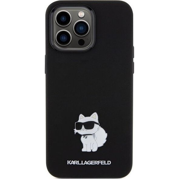Karl Lagerfeld Karl Lagerfeld KLHCP15XSMHCNPK iPhone 15 Pro Max 6.7" czarny/black Silicone Choupette Metal Pin