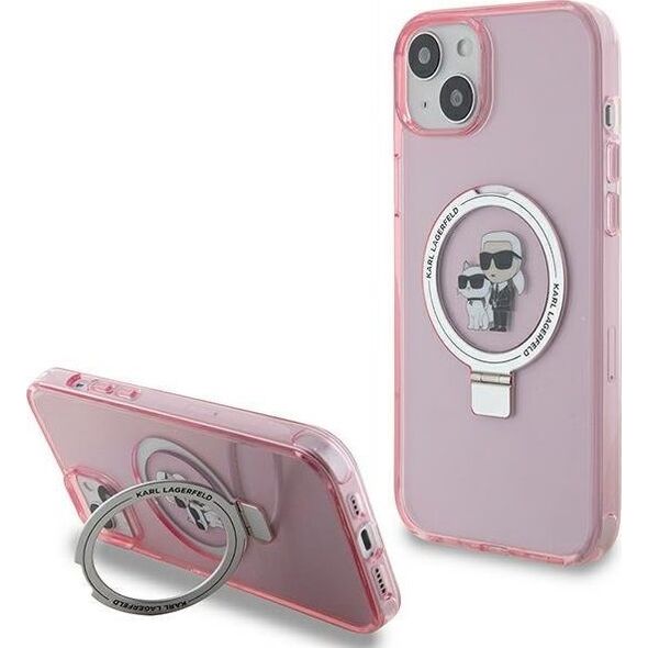 Karl Lagerfeld Karl Lagerfeld KLHMP15MHMRSKCP iPhone 15 Plus 6.7" różowy/pink hardcase Ring Stand Karl&Choupettte MagSafe