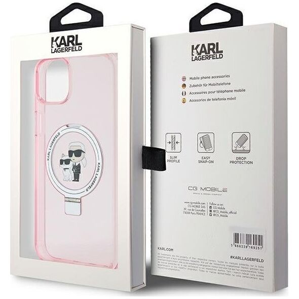 Karl Lagerfeld Karl Lagerfeld KLHMP15MHMRSKCP iPhone 15 Plus 6.7" różowy/pink hardcase Ring Stand Karl&Choupettte MagSafe