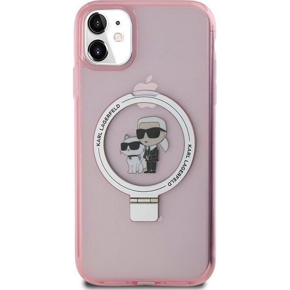 Karl Lagerfeld Karl Lagerfeld KLHMN61HMRSKCP iPhone 11 / Xr 6.1" różowy/pink hardcase Ring Stand Karl&Choupettte MagSafe