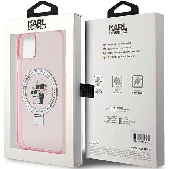 Karl Lagerfeld Karl Lagerfeld KLHMN61HMRSKCP iPhone 11 / Xr 6.1" różowy/pink hardcase Ring Stand Karl&Choupettte MagSafe