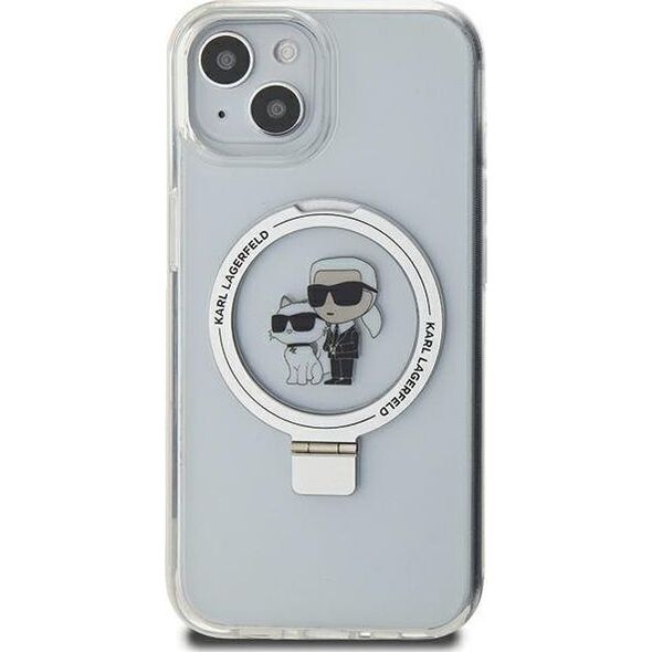 Karl Lagerfeld Karl Lagerfeld KLHMP14SHMRSKCH iPhone 14 / 15 / 13 6.1" biały/white hardcase Ring Stand Karl&Choupettte MagSafe